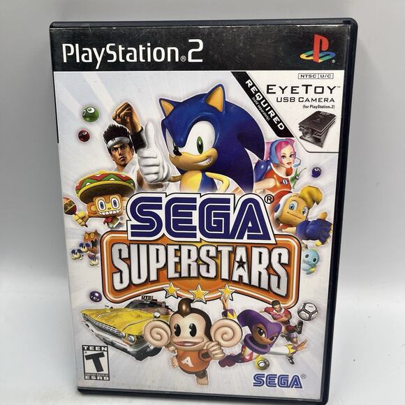 Sega Superstars (Sony PlayStation 2, 2004) Video Game Complete CIB EX - Picture 1 of 9